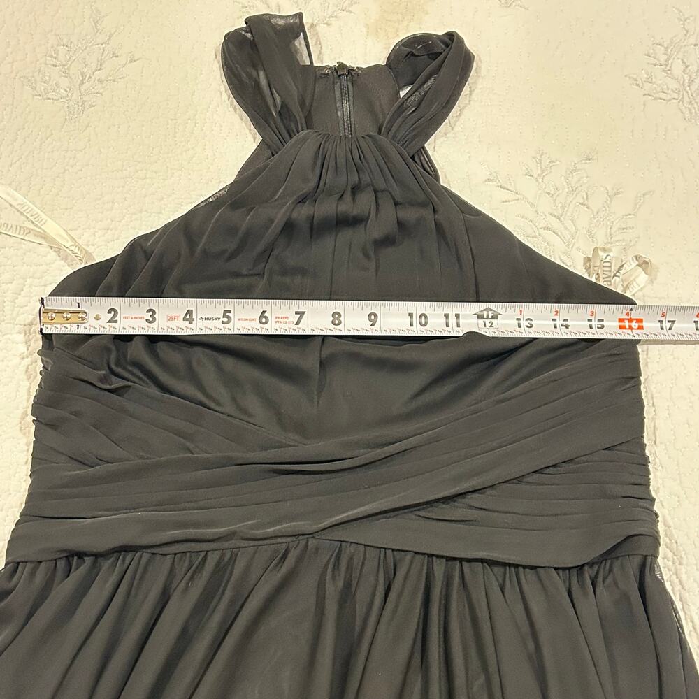 David's Bridal Ball Gown Dress Women Sz 14 Halter Maxi Black Formal Occasion - Picture 7 of 10